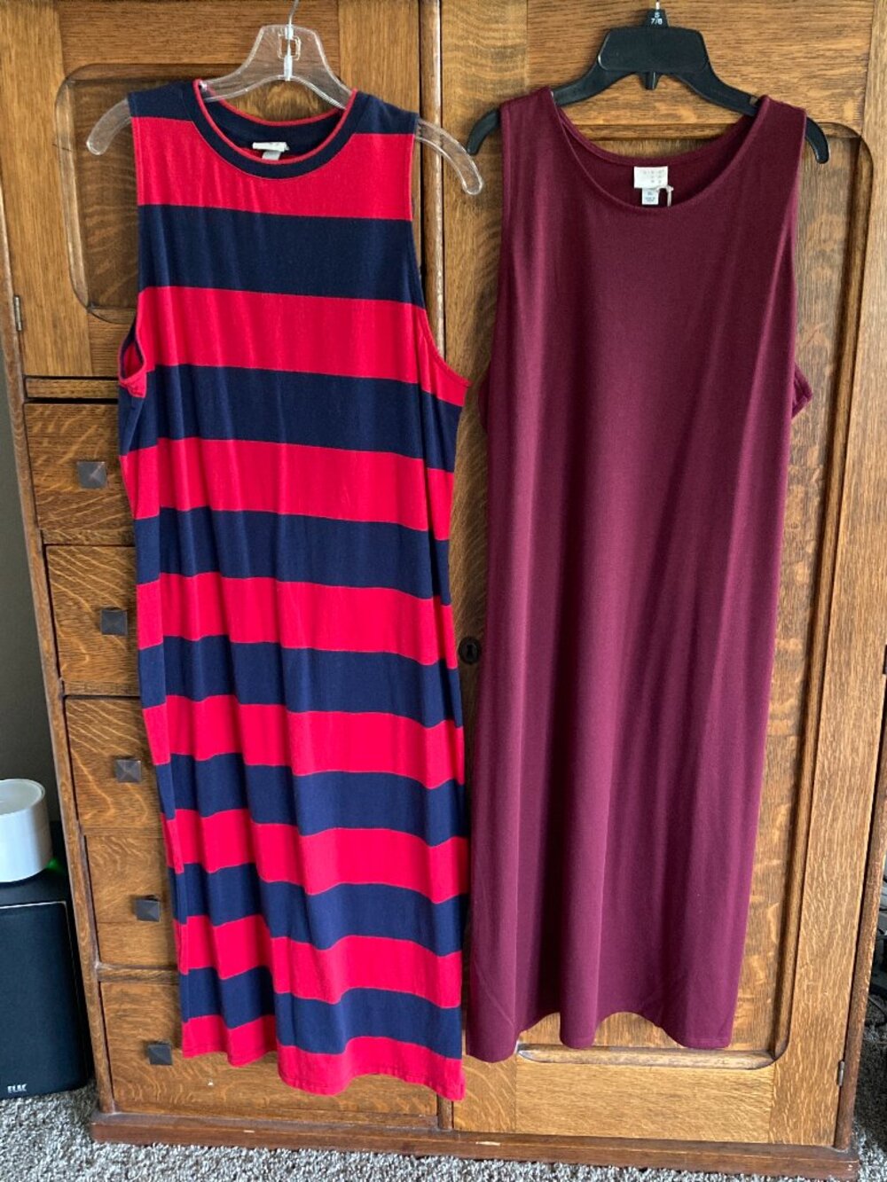 Lot of 2 A New Day Sleeveless Tank Dresses, Maxi, Knit, XL, 1 NWT, 1 Like New